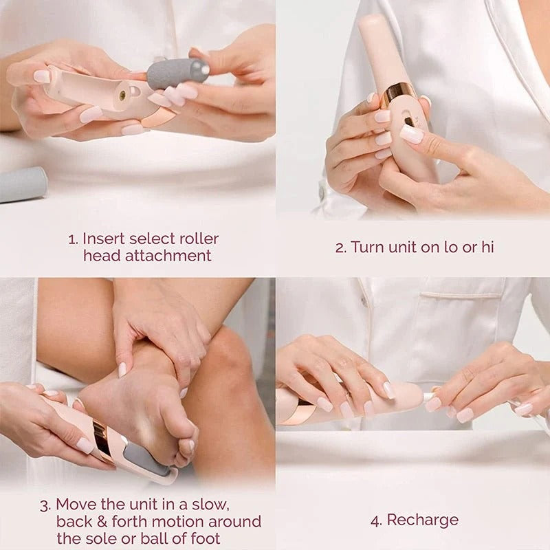 Rechargeable Electric Foot Callus Remover – 2-Speed Pedicure Foot File